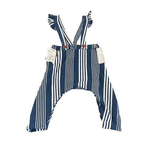 Jessica Simpson Stripe Ruffle Romper Size 12M - Picture 1 of 4